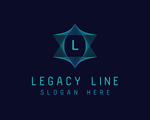 Digital Tech Lines Star logo design