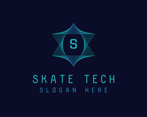 Digital Tech Lines Star logo design