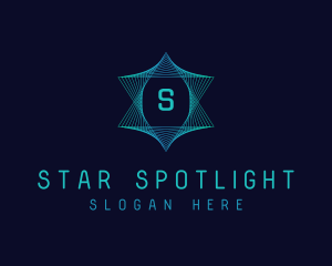 Digital Tech Lines Star logo design