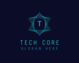 Digital Tech Lines Star logo design