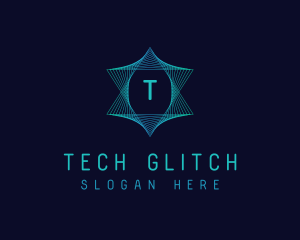 Digital Tech Lines Star logo design