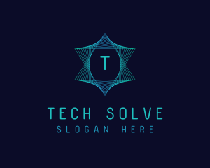 Digital Tech Lines Star logo design