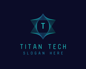 Digital Tech Lines Star logo design