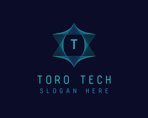 Digital Tech Lines Star logo design