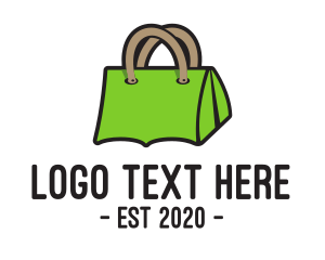Glamping - Green Tent Bag logo design