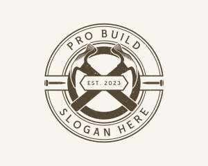 Builder Carpentry Hammer logo design