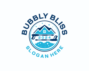 Pressure Wash Bubble Sanitation logo design