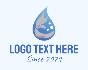 Aquarium Fish - Water Droplet Fish logo design