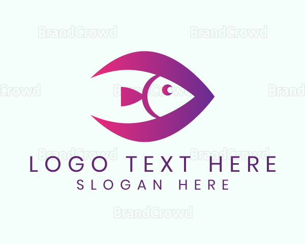 Purple Fish Animal Logo
