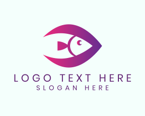 Waterpark - Purple Fish Animal logo design