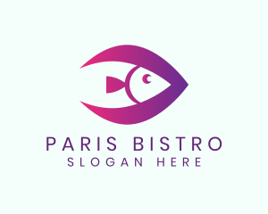 Purple Fish Animal logo design