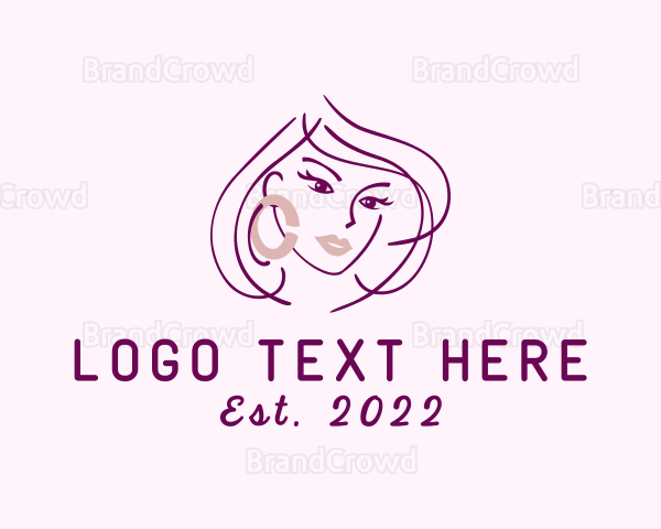 Beautiful Woman Fashion Jewelry Logo