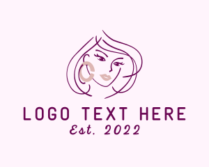 Beauty Product - Beautiful Woman Fashion Jewelry logo design