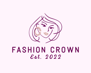 Beautiful Woman Fashion Jewelry  logo design