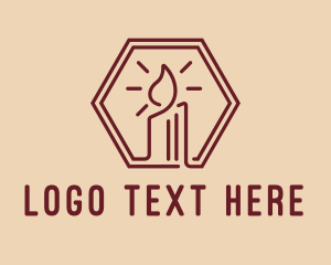 Scented Candle - Hexagon Candle Decor logo design