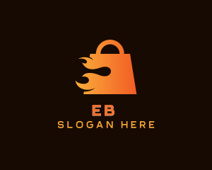 Flaming Shopping Bag Market Logo