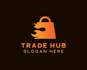 Marketplace - Flaming Shopping Bag Market logo design