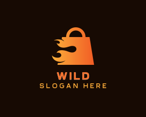 Marketplace - Flaming Shopping Bag Market logo design