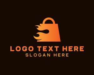 Flaming Shopping Bag Market Logo