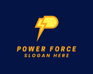 Electrician Power Letter P logo design