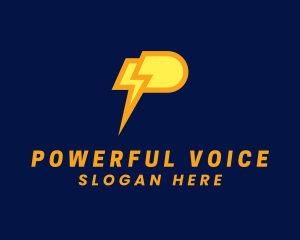 Electrician Power Letter P logo design