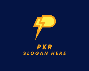 Electrician Power Letter P logo design