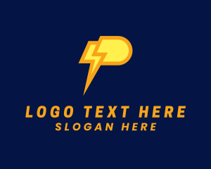 Electric Company - Electrician Power Letter P logo design