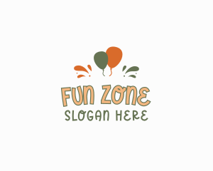 Playtime - Balloon Splash Wordmark logo design