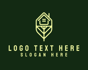 Roof - Green House Leaf Realty logo design