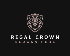 Regal Lion Shield logo design