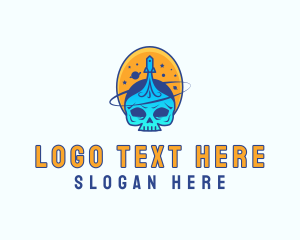 Outerspace - Space Galaxy Skull logo design
