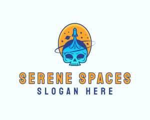 Space Galaxy Skull logo design