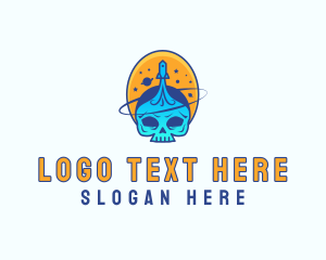 Space Galaxy Skull Logo