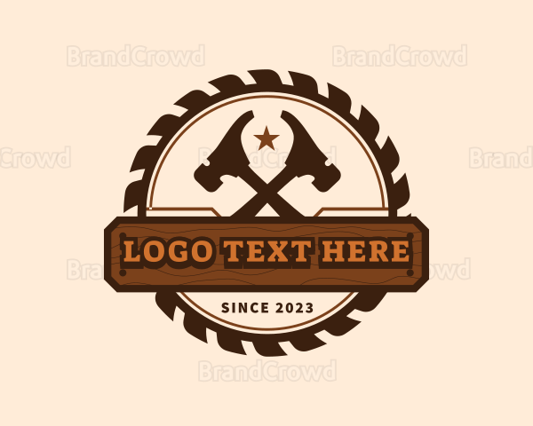 Hammer Saw Woodwork Logo