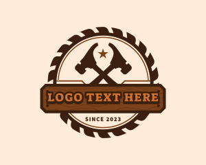 Crafting - Hammer Saw Woodwork logo design