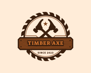 Hammer Saw Woodwork logo design