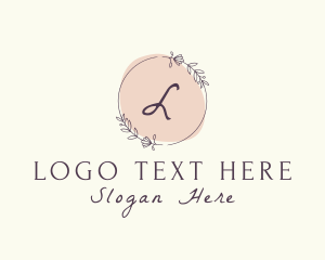 Vlog - Floral Watercolor Beauty Cosmetics logo design
