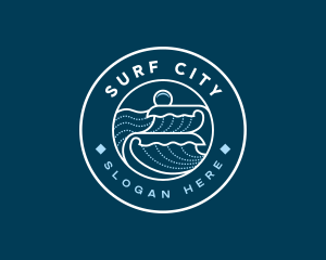 Wave Beach Surfing Resort logo design