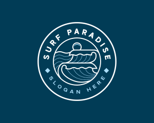 Wave Beach Surfing Resort logo design