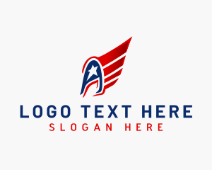 Letter A - Patriotic Wing Flag logo design