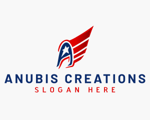 Patriotic Wing Flag logo design