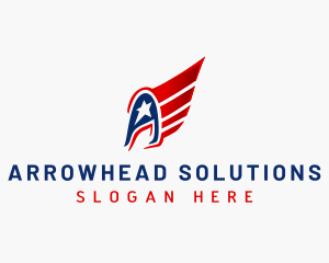 Patriotic Wing Flag logo design