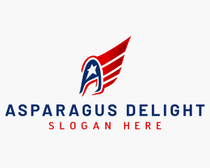 Patriotic Wing Flag logo design