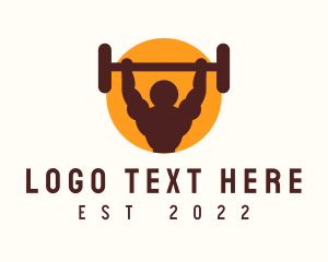 Muscle - Weightlifter Muscle Gym logo design