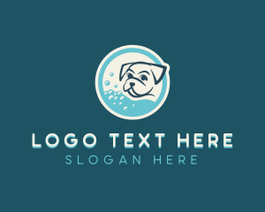 Bath Tub - Bubble Bath Dog Grooming logo design