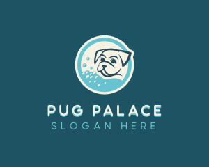 Pug - Bubble Bath Dog Grooming logo design