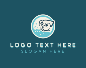 Pug - Bubble Bath Dog Grooming logo design