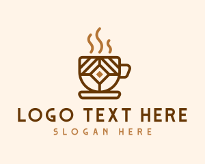 Hot Coffee - Brown Cafe Cup logo design