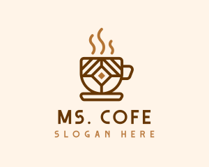 Brown Cafe Cup logo design