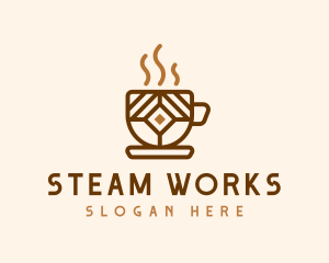 Steam - Brown Cafe Cup logo design